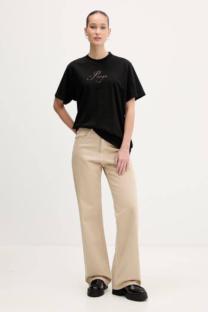 HUGO tričko dámske Vintage Tee_23 50560566 čierna SS26