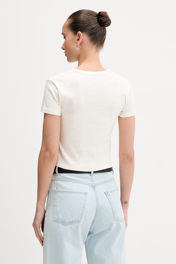 Ρούχα HUGO crop top γυναικείο 50568725 μπεζ