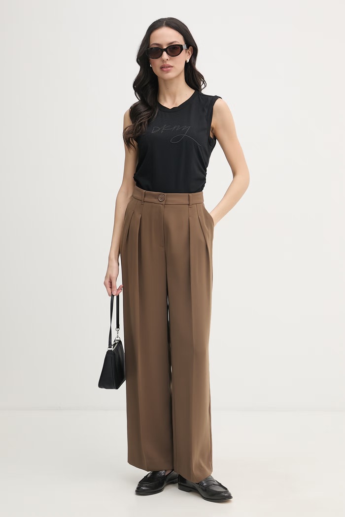 DKNY top dámsky s bavlnou P6BH0ENY čierna SS26