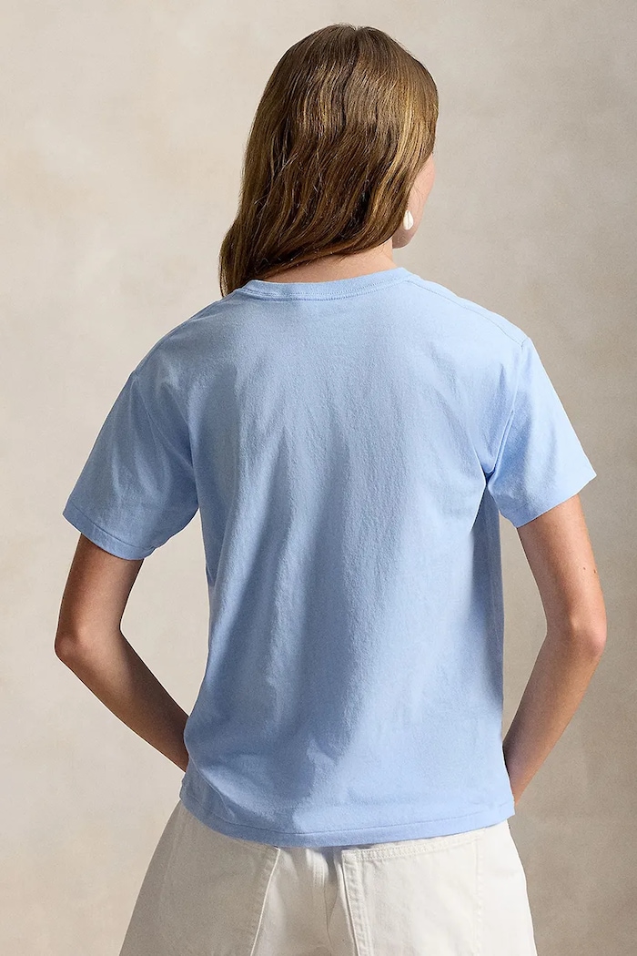 Polo Ralph Lauren VNTG CTN JSY-KNT-T-SHIRT maglietta basic in cotone da donna 211A12734001 blu SS26