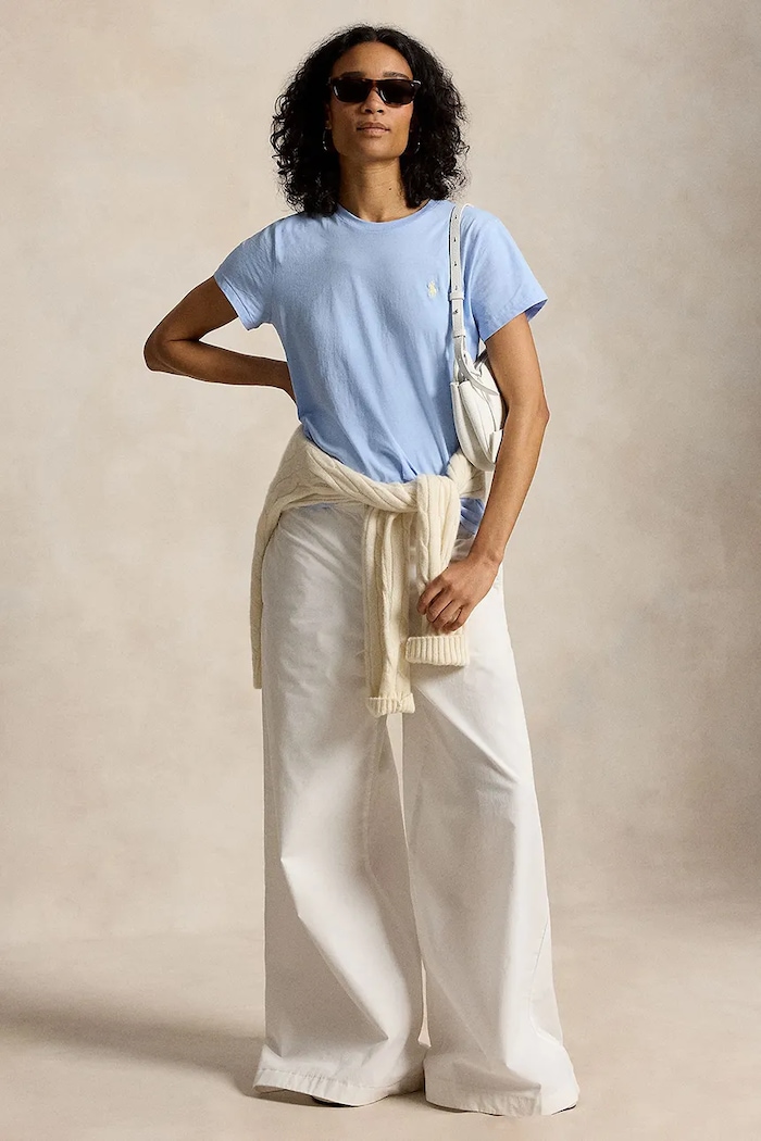 Polo Ralph Lauren COTTON JERSEY-KNT-T-SHIRT maglietta basic in cotone da donna 211B14605019