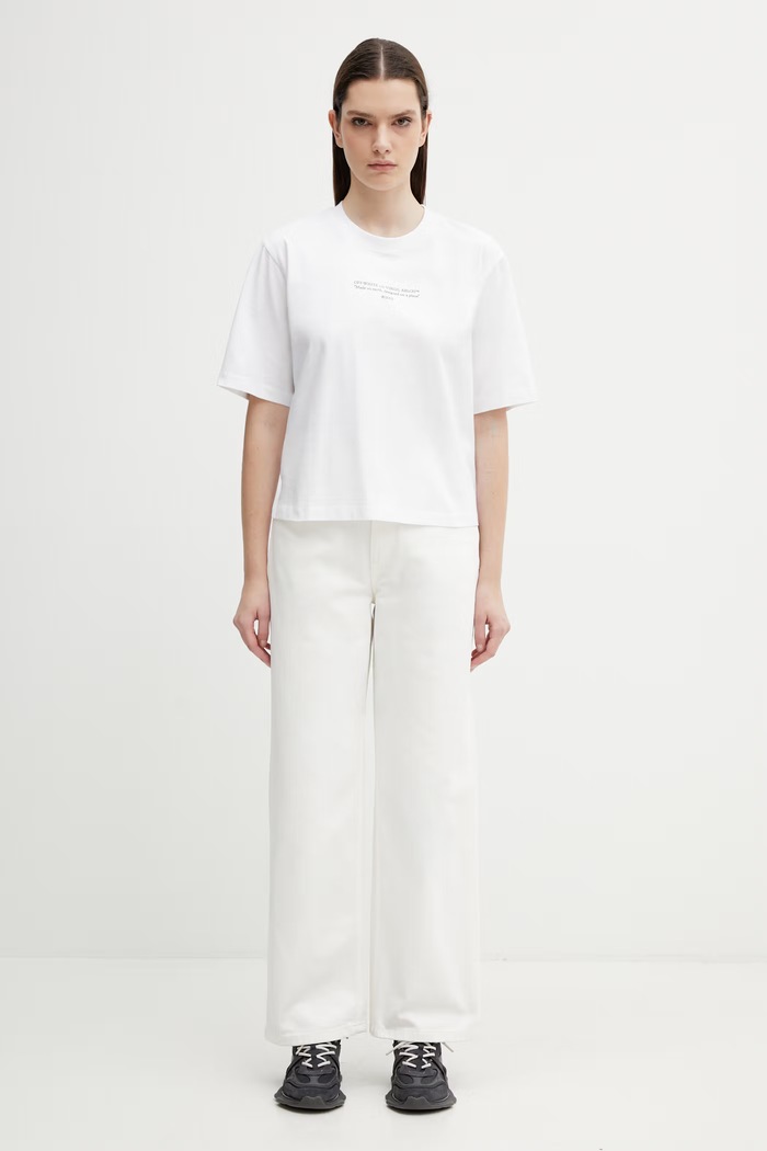 Off-White tricou din bumbac Statement Boxy 2AA124S26JER006 alb