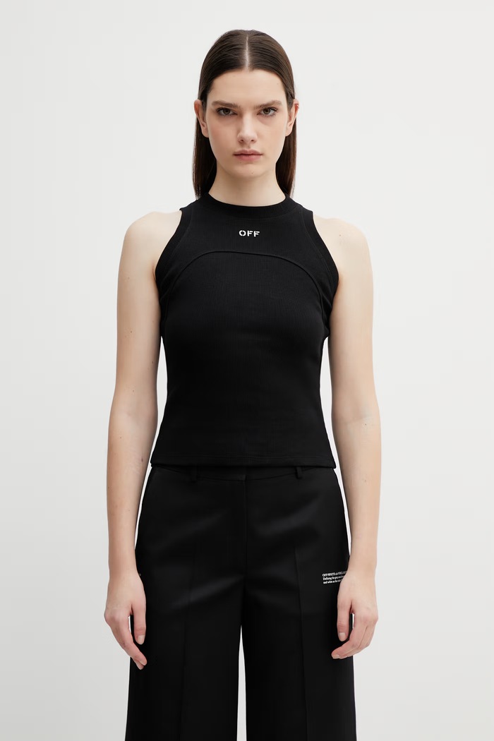 Off-White top Off Stamp rotund negru 2AD236C99JER001