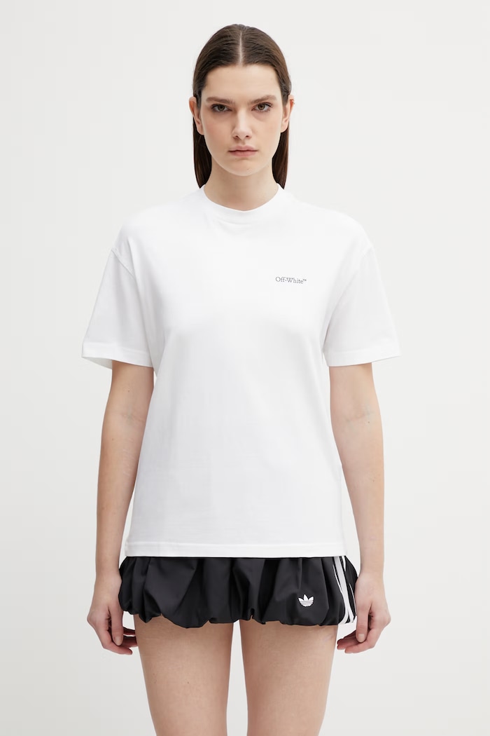 Odzież Off-White t-shirt bawełniany Arrow Glowing Flower 2AA089S26JER002 biały