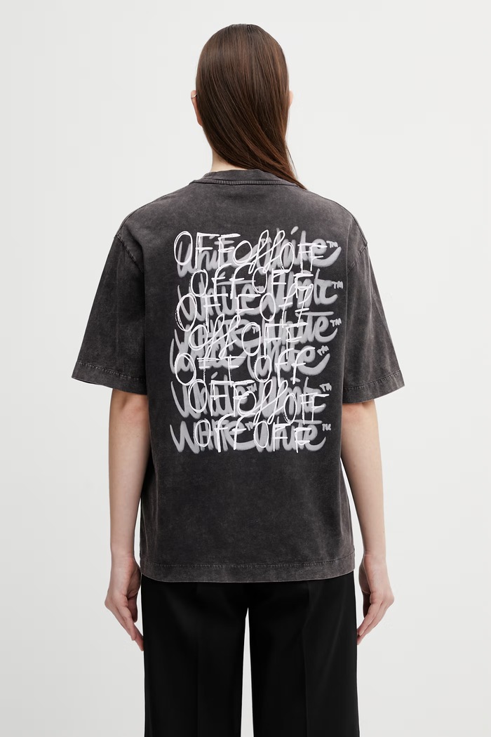 Off-White tricou din bumbac Off Marker print negru 2AA134S26JER003
