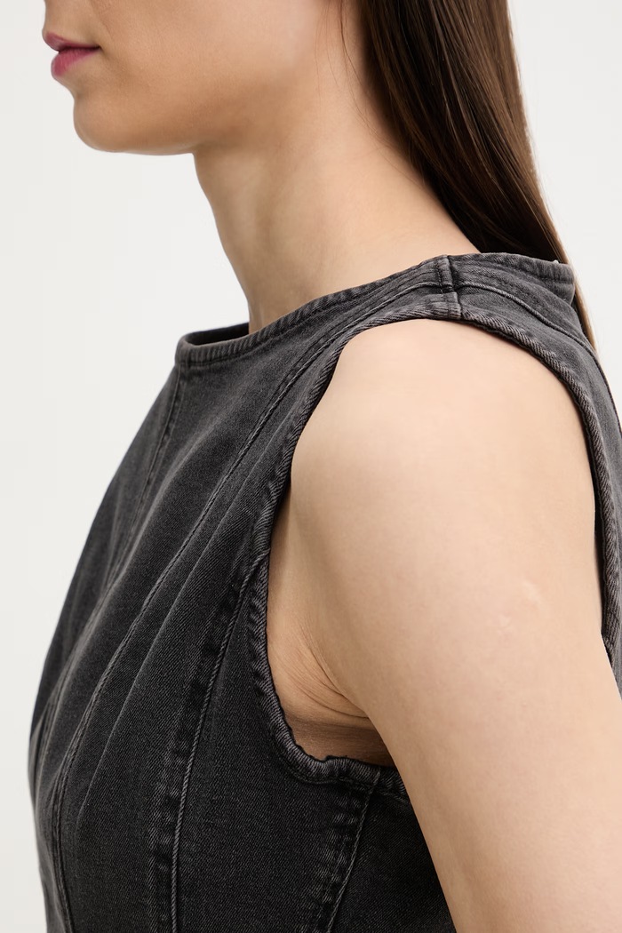 Levi's blúzka dámska rifľová PEPLUM SEAMED DENIM 005EF čierna