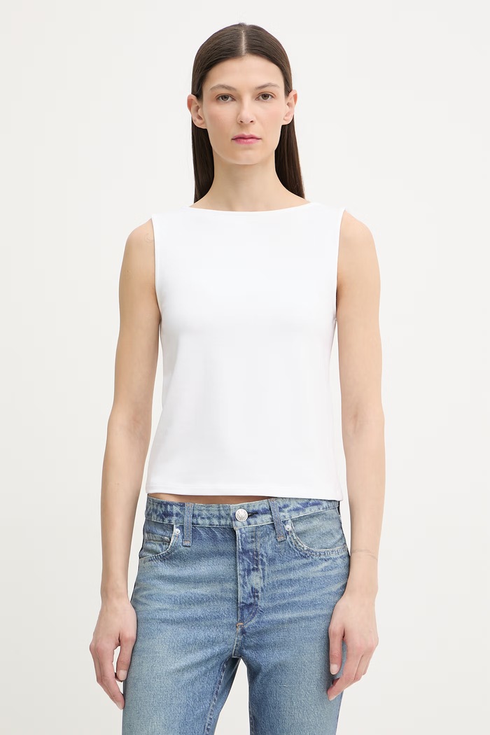 Levi's top dámsky s bavlnou SL BOATNECK biela 005IZ
