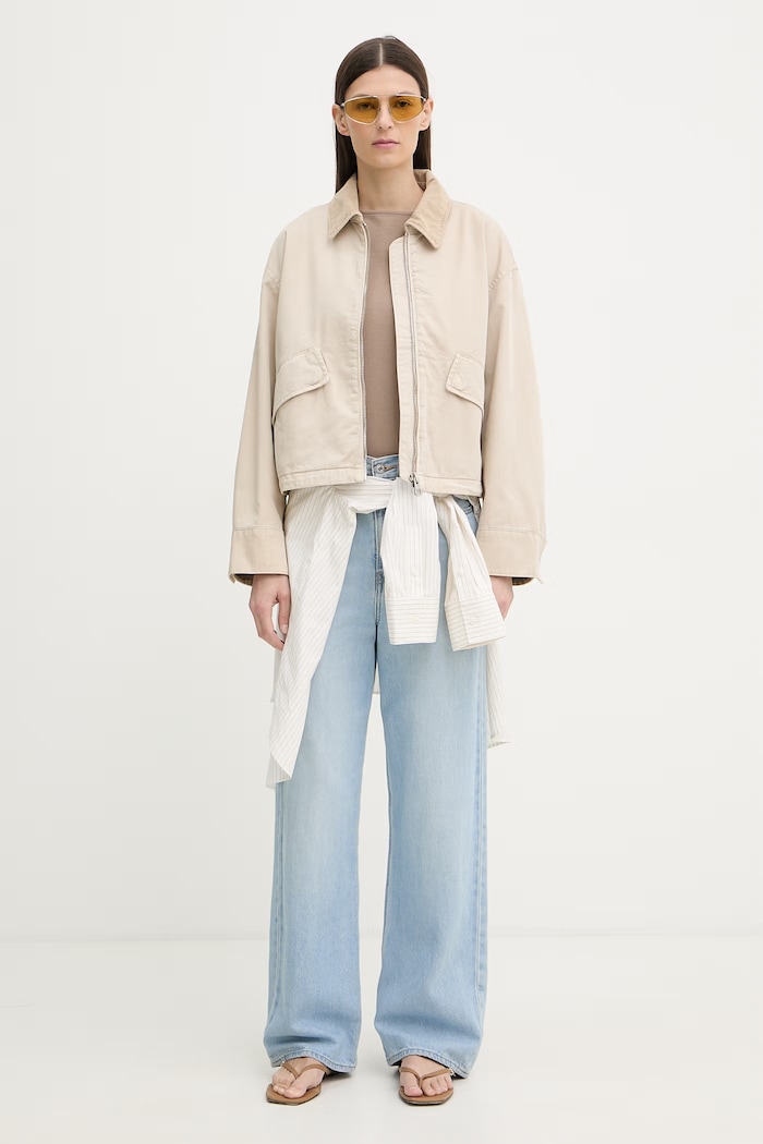 Levi's top dámsky s bavlnou SL BOATNECK 005IZ hnedá SS26