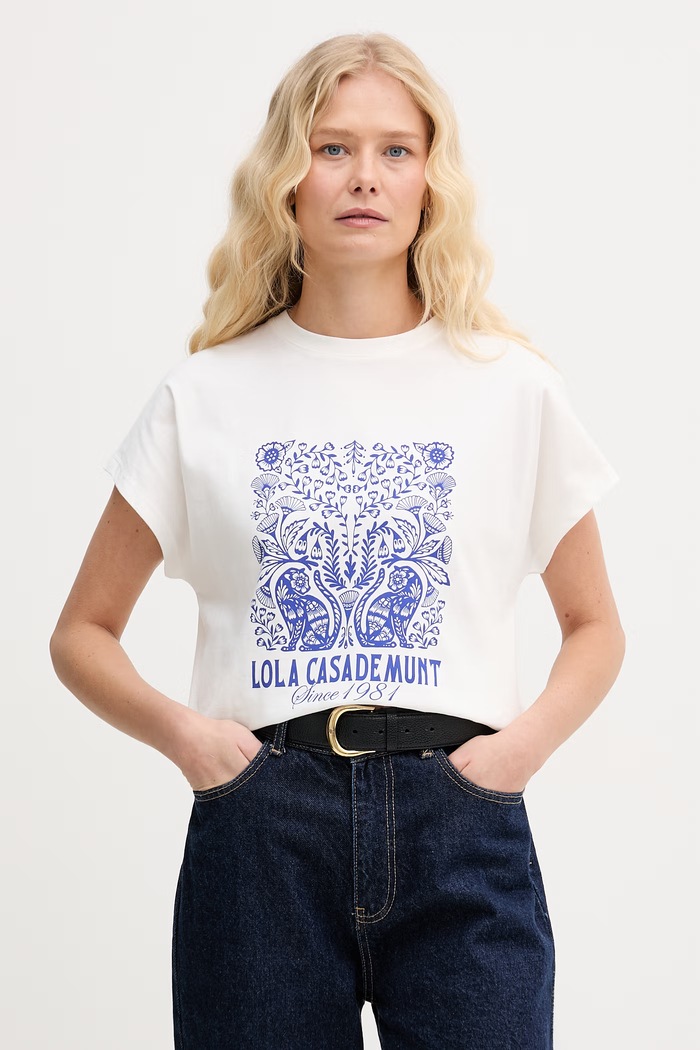 Lola Casademunt T-shirt γυναικείο βαμβακερό λευκό LS2615110