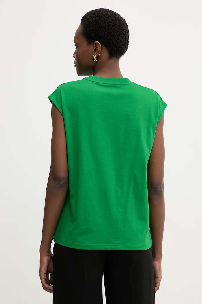 Îmbrăcăminte Karl Lagerfeld top pentru femei, din bumbac B2W17018 verde
