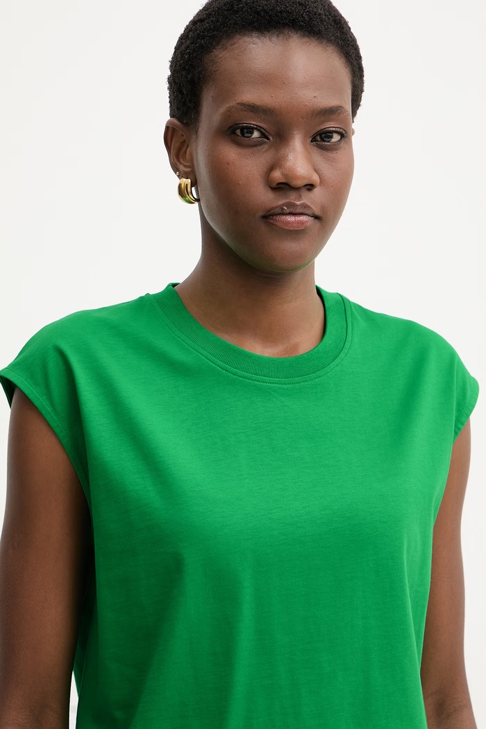 Karl Lagerfeld top pentru femei, din bumbac verde B2W17018