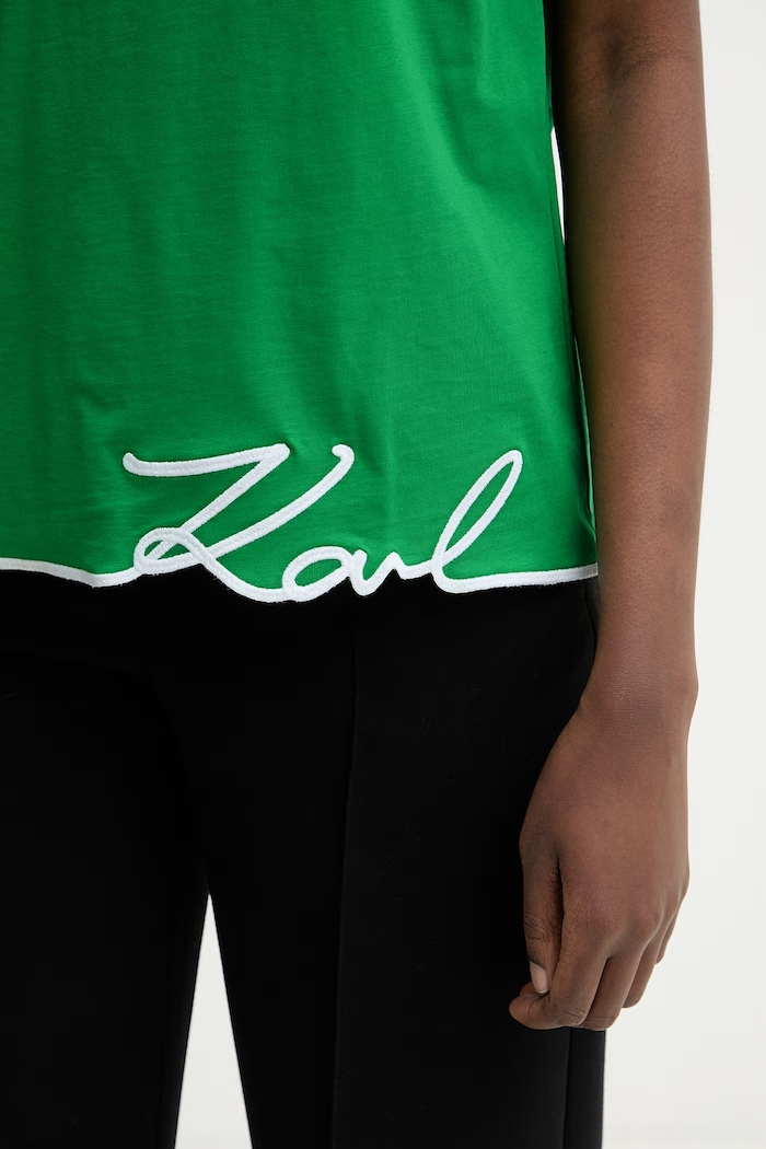 Karl Lagerfeld top pentru femei, din bumbac B2W17018 verde