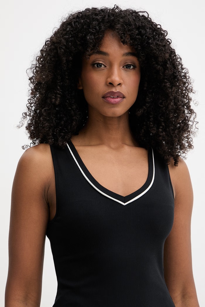 Karl Lagerfeld top dámsky z viskózy čierna B2W44008
