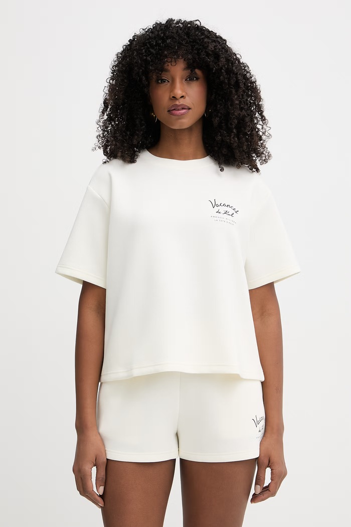 Karl Lagerfeld basic tričko dámske s modalom béžová B2W44004