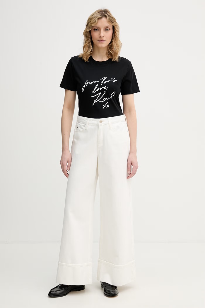 Karl Lagerfeld tričko dámske bavlnené B2W17104 čierna SS26