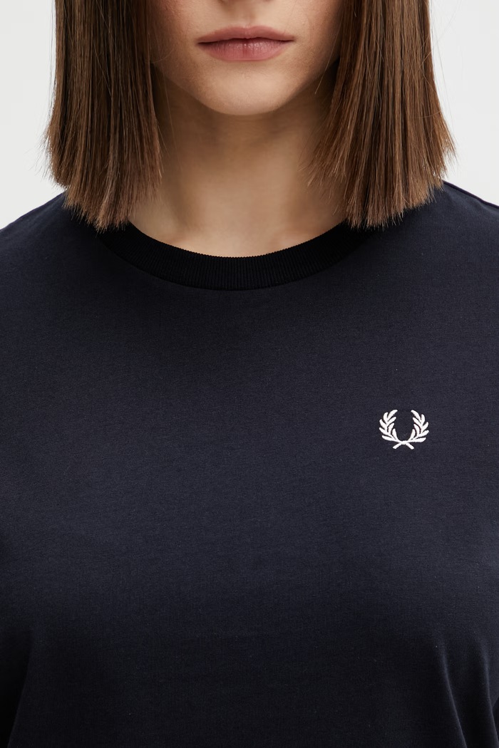 Bombažna kratka majica Fred Perry mornarsko modra G1142
