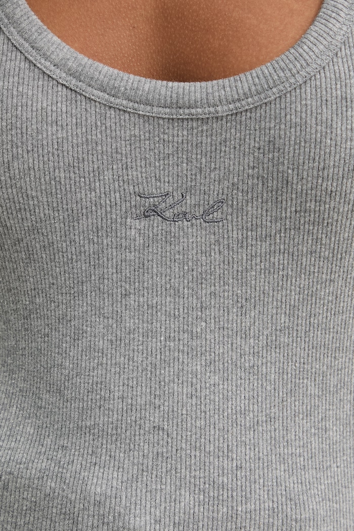 Karl Lagerfeld top pentru femei, din bumbac cu elastan B2W17092 gri