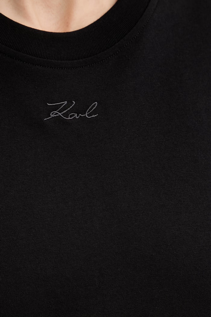 Karl Lagerfeld basic tričko dámske bavlnené B2W17095 čierna