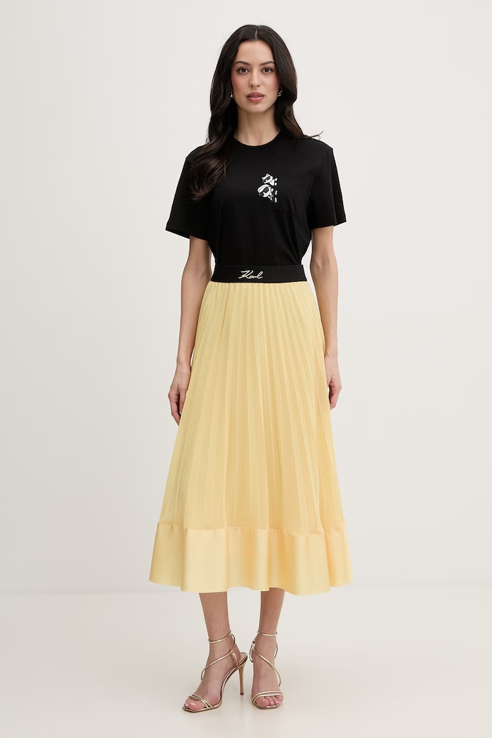 Karl Lagerfeld tricou pentru femei, din bumbac IKON B2W17081 negru SS26