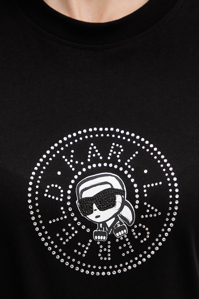 Karl Lagerfeld t-shirt damski bawełniany IKON B2W17025 czarny