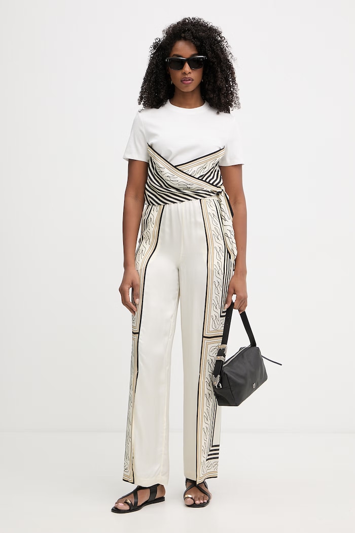Karl Lagerfeld tričko dámske s bavlnou B2W17011 béžová SS26