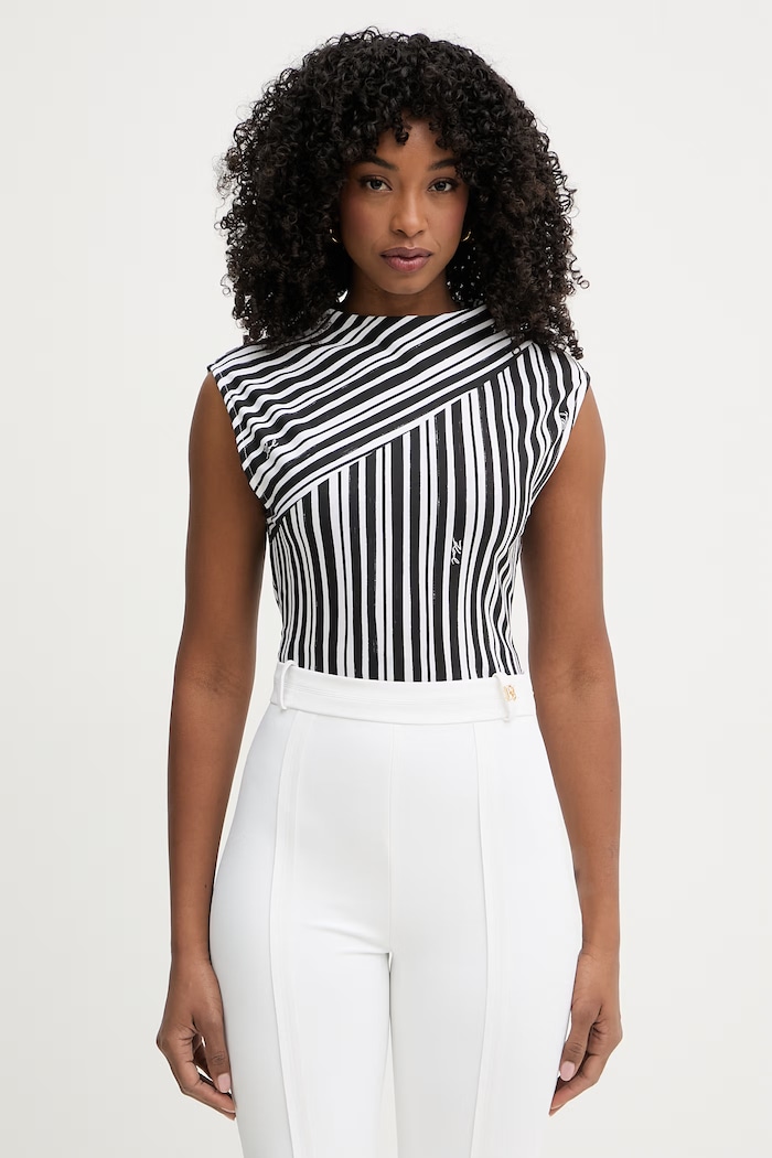 Karl Lagerfeld top pentru femei, din bumbac cu elastan negru B2W17014
