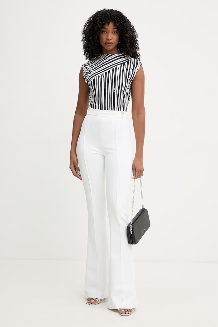 Karl Lagerfeld top pentru femei, din bumbac cu elastan B2W17014 negru SS26