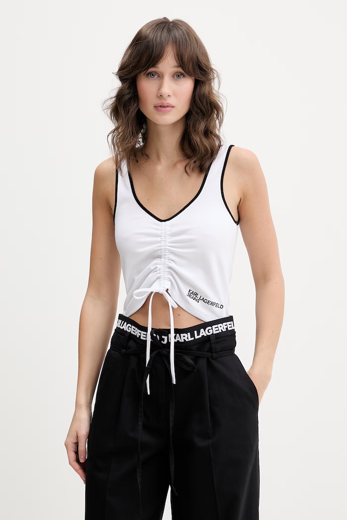 Karl Lagerfeld Jeans Crop Top da donna bianco B2W17051