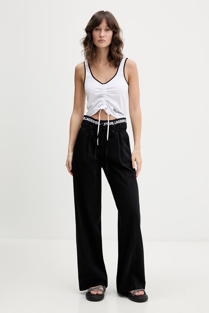Karl Lagerfeld Jeans Crop Top da donna B2W17051 bianco SS26