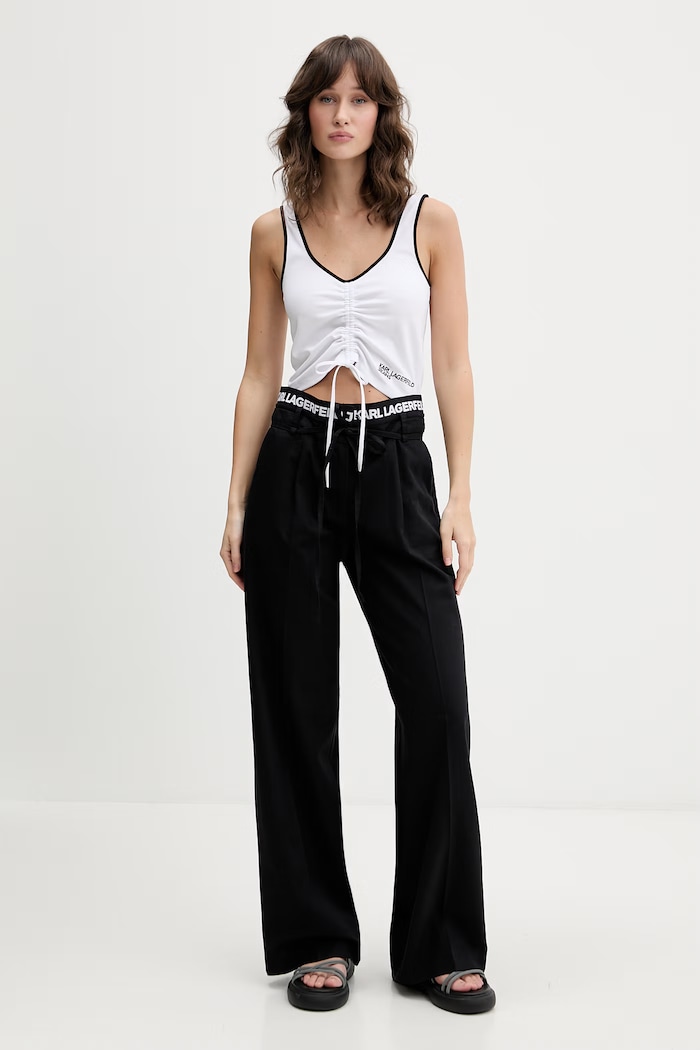 Karl Lagerfeld Jeans Crop Top da donna B2W17051 bianco SS26