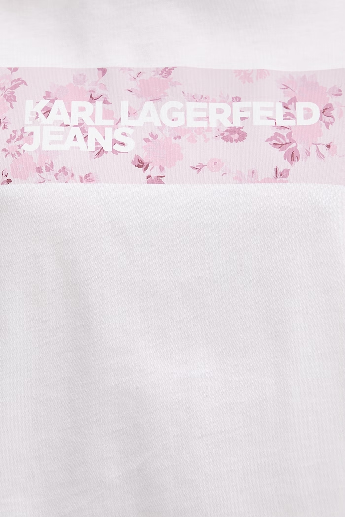 Bombažna kratka majica Karl Lagerfeld Jeans B2W17071 bela