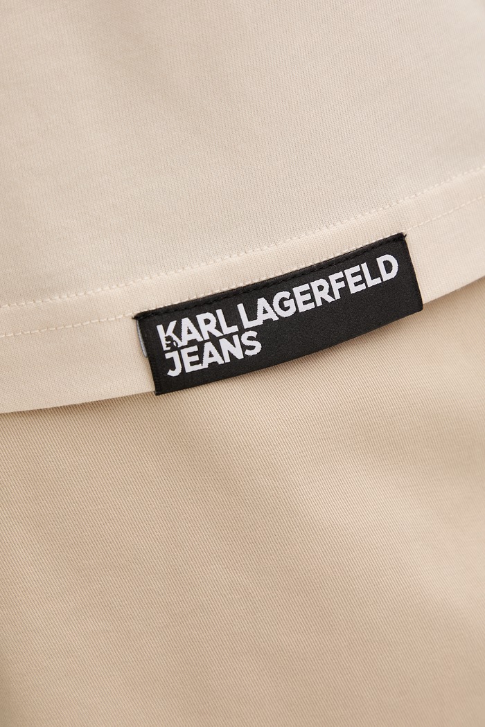 Karl Lagerfeld Jeans t-shirt damski bawełniany B2W17073 beżowy