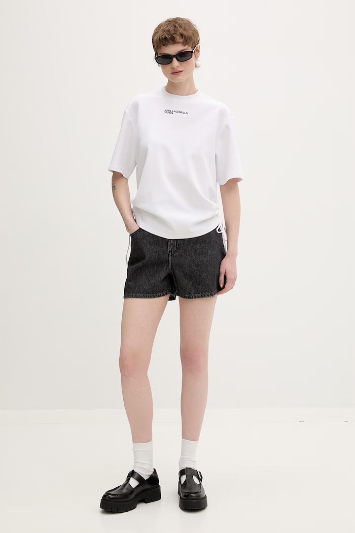 Karl Lagerfeld Jeans tričko dámske B2W17074 biela SS26