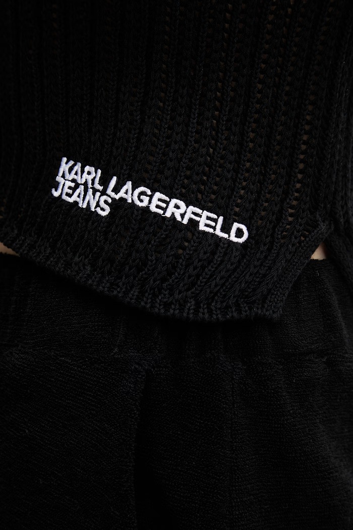 Karl Lagerfeld Jeans top dámsky bavlnený B2W18023 čierna