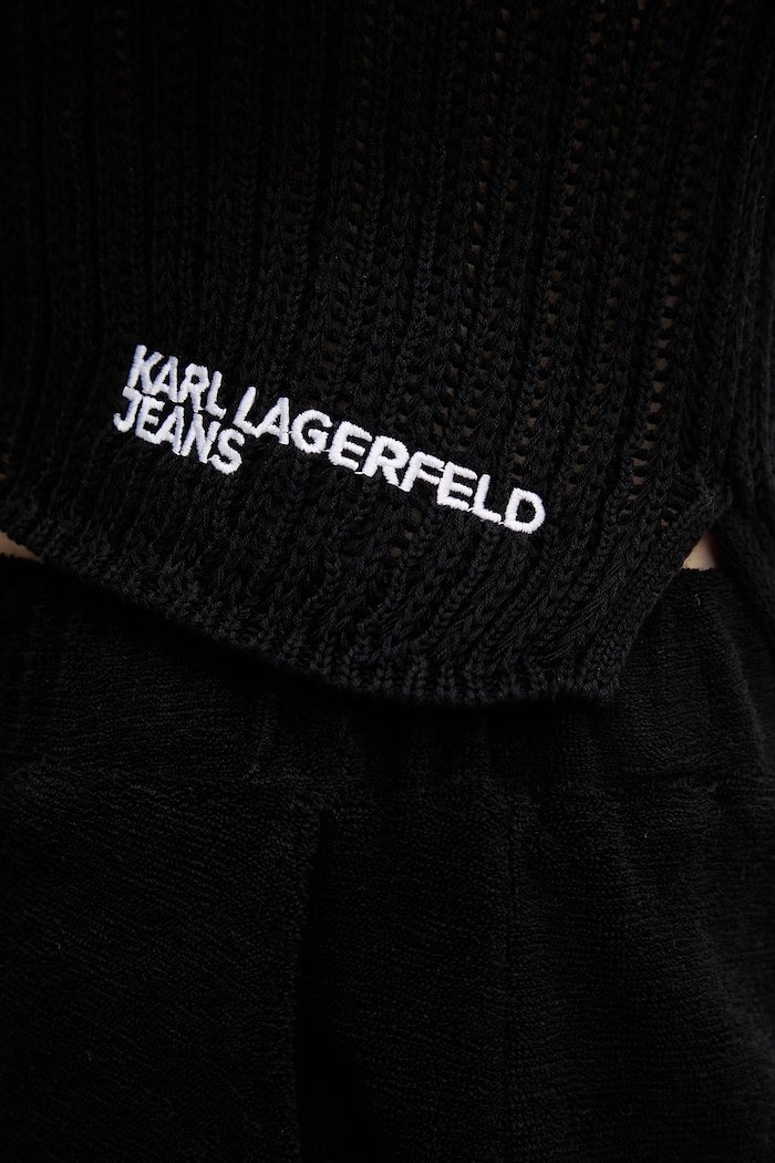 Karl Lagerfeld Jeans top dámsky bavlnený B2W18023 čierna