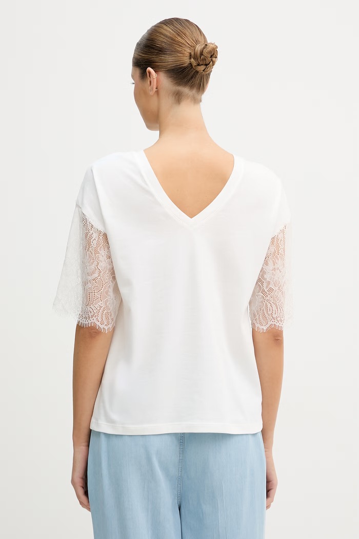 Oblečenie Dámske bavlnené tričko Blugirl Blumarine RA6132.J5003 biela