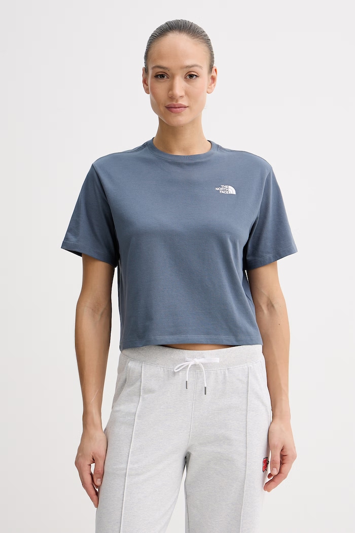 The North Face crop top Женски Essential Simple Dome син NF0A8FDH0U31
