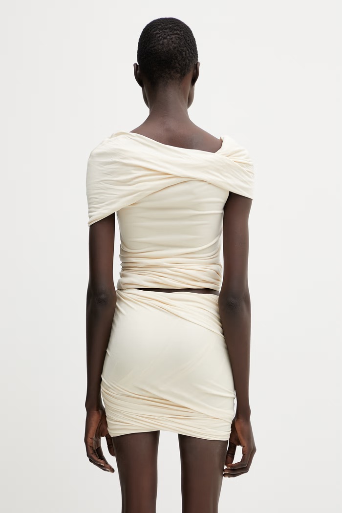 Odzież Rick Owens Lilies Lola bluzka na ramiączkach damska z wiskozy gładka LI01F7223.RV beżowy