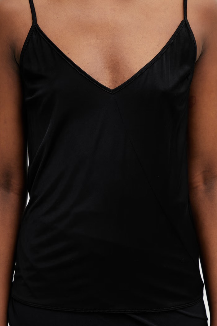 Rick Owens Lilies bluzka na ramiączkach damska z wiskozy czarny LI01F7113.JVS
