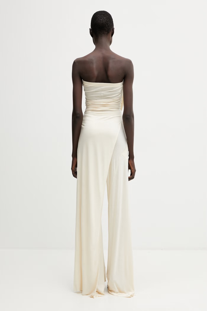 Odzież Rick Owens Lilies bluzka z odkrytymi ramionami damska z wiskozy LI01F7114.RV beżowy