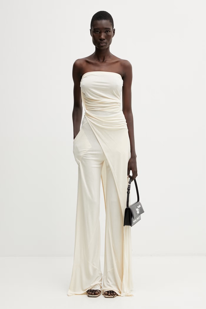 Rick Owens Lilies bluzka z odkrytymi ramionami damska z wiskozy gładka LI01F7114.RV