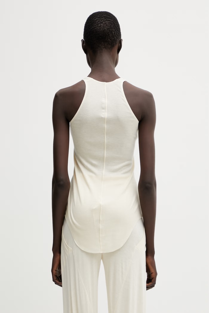 Odzież Rick Owens Lilies Basic top z wiskozy damski LI01F7101.RRV beżowy