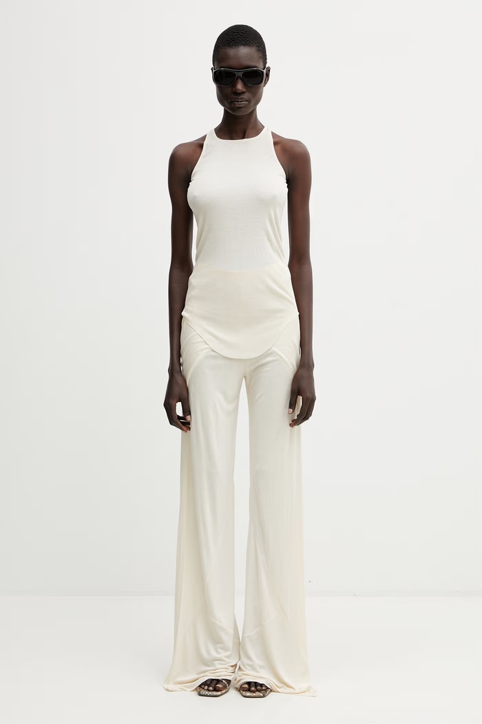 Rick Owens Lilies top pentru femei, cu vâscoză Basic LI01F7101.RRV bej
