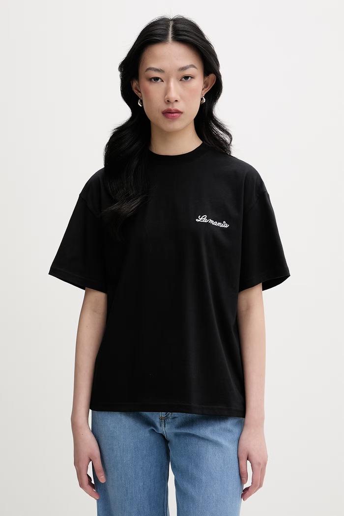 La Mania oversize t-shirt γυναικείο βαμβακερό CARENA μαύρο CARENA