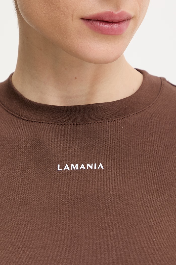 Bavlněné tričko La Mania ANN ANN hnědá