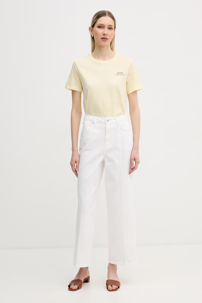 Gant női pamut T-shirt 4201487 sárga SS26