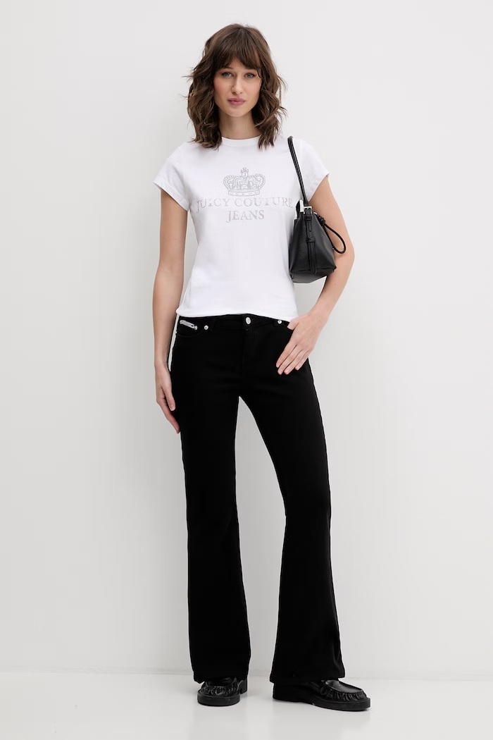 Juicy Couture тениска дамска от памук HERITAGE HILTON JCDBJ126961 бял SS26