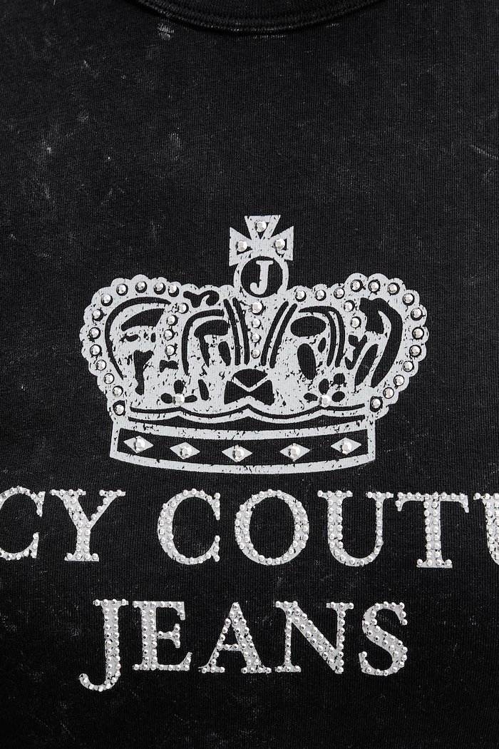 Juicy Couture t-shirt γυναικείο βαμβακερό HERITAGE HILTON JCDBJ126961 μαύρο