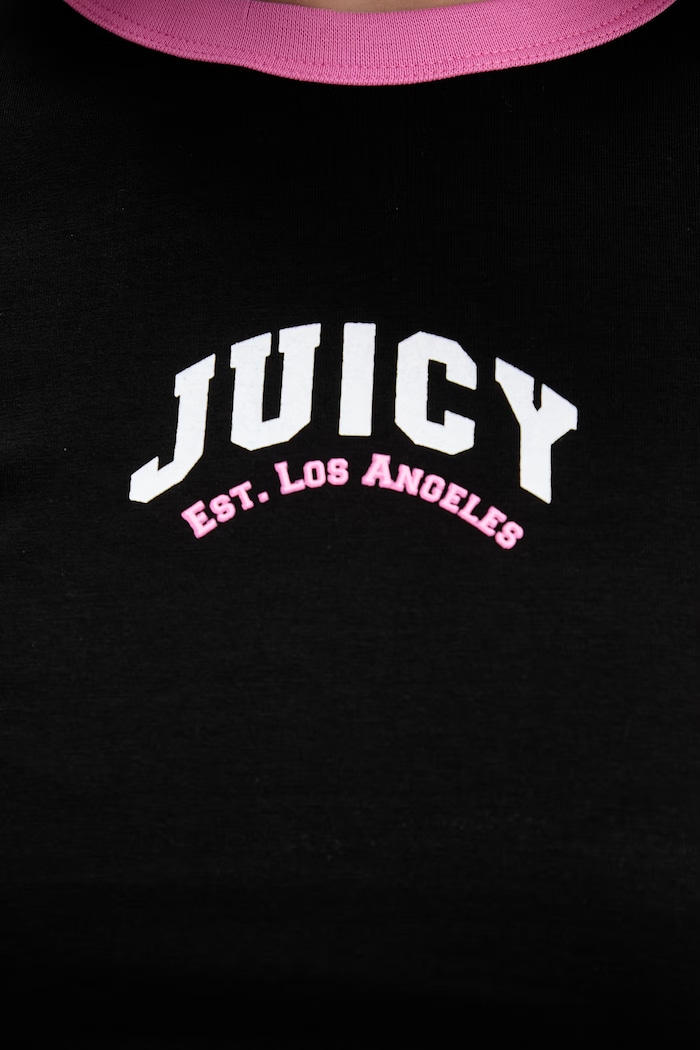 Juicy Couture тениска дамска с памук RINGER TSHIRT JCSCT126403 черен