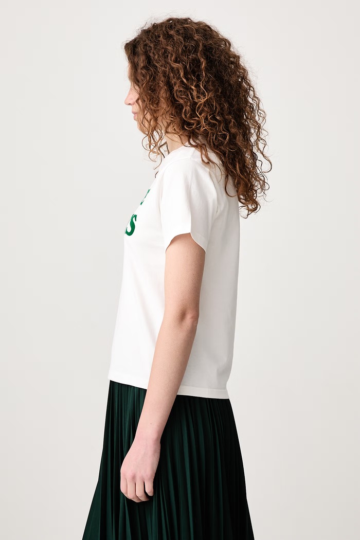 Jadore T-shirt bawełniany damski Sporty & Rich TO12273702WH01 beżowy